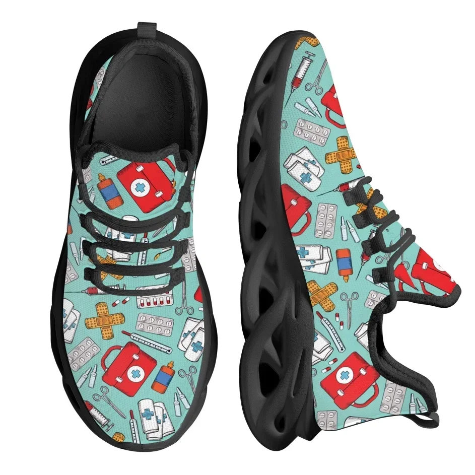 Knit Fabric Lace Up Sneakers - Op maat gemaakte rode medische box