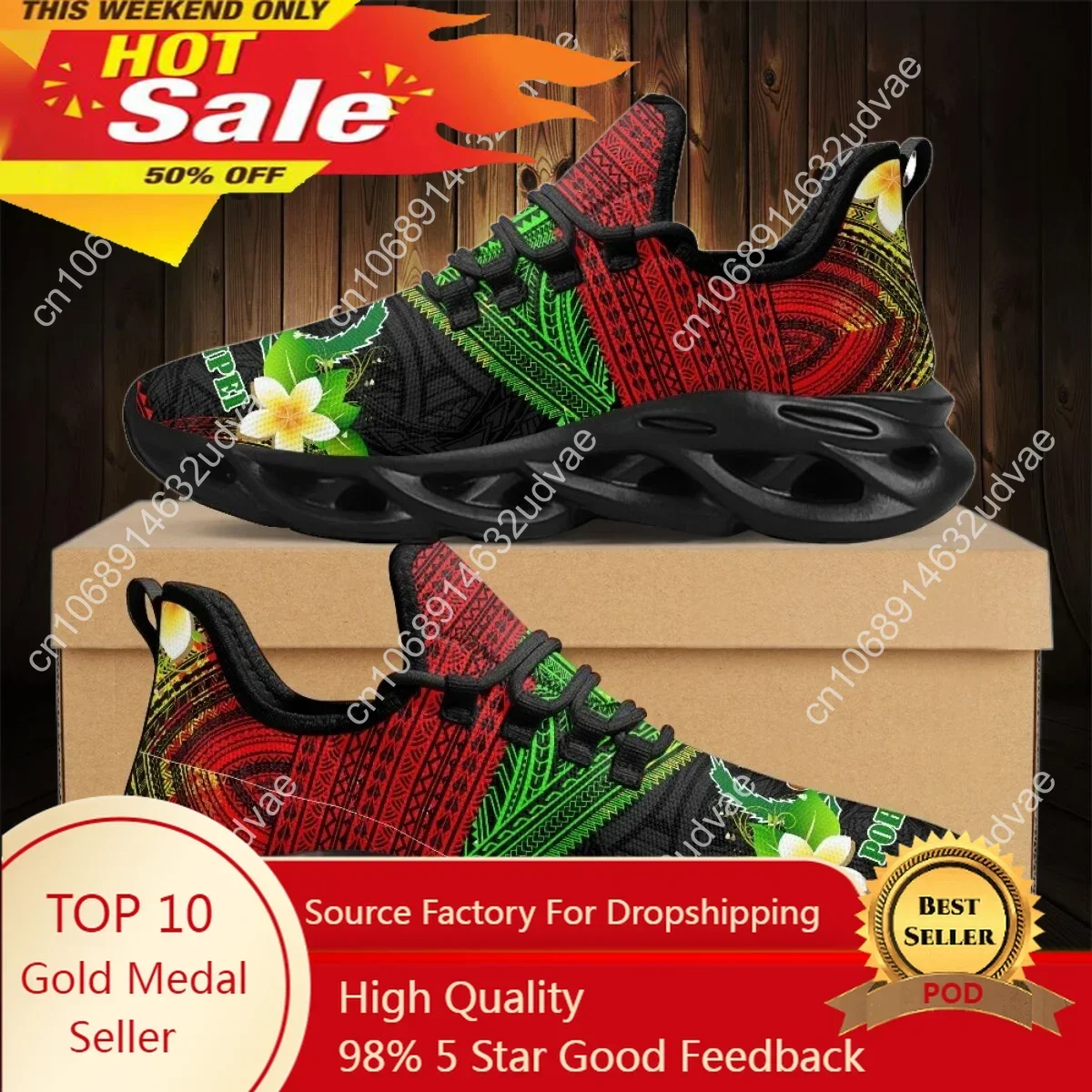 Running Shoes - Polynesische Pohnpei Plumeria Design dameskussen mesh
