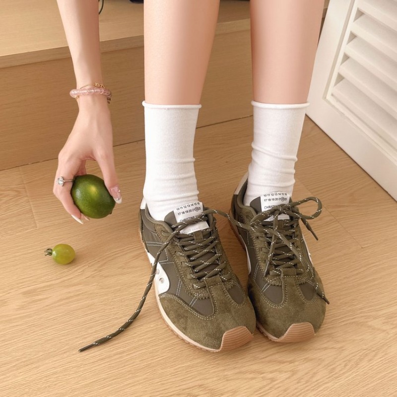 Sneakers - Retro kleurbloksneakers Dames Zachte platte hardloopschoenen