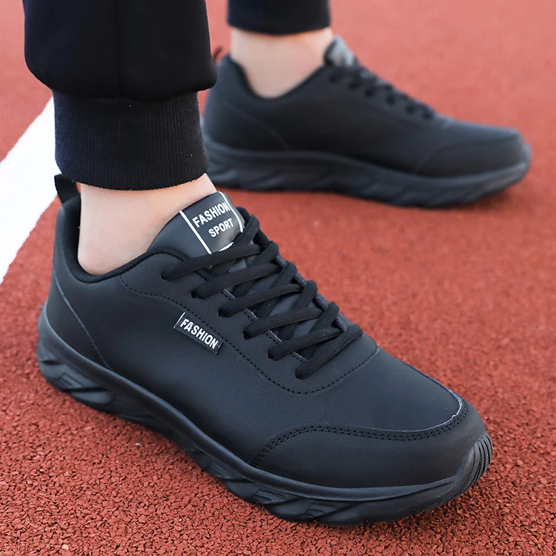 Waterproof Goretex Running Shoes - Hardloopschoenen voor heren Zwart PU-bovenwerk Platte