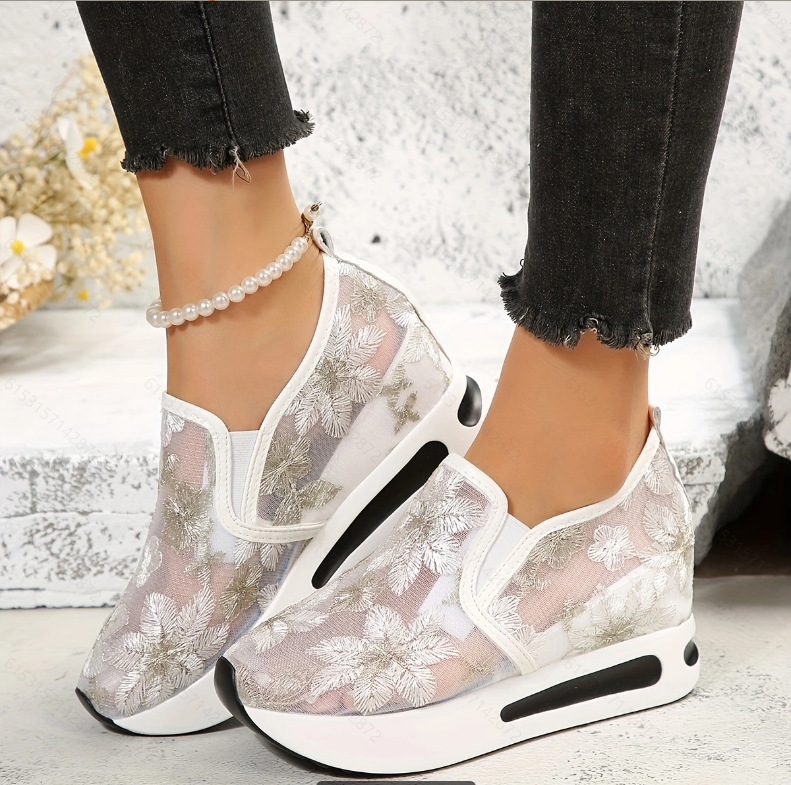 Breathable Mesh Athletic Shoes - Kant Flats Platform Vrouwen Sportschoenen Mesh