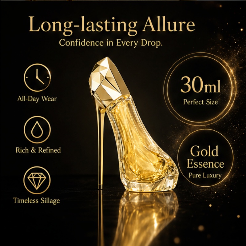 Luxueus gouden damesparfum in  - Heels recensie en prijs