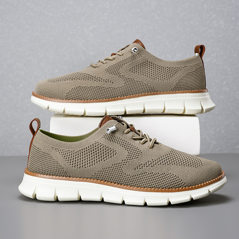 2026 Nieuwe Heren Ademend Gebr - Knit Fabric Lace Up Sneakers recensie en prijs