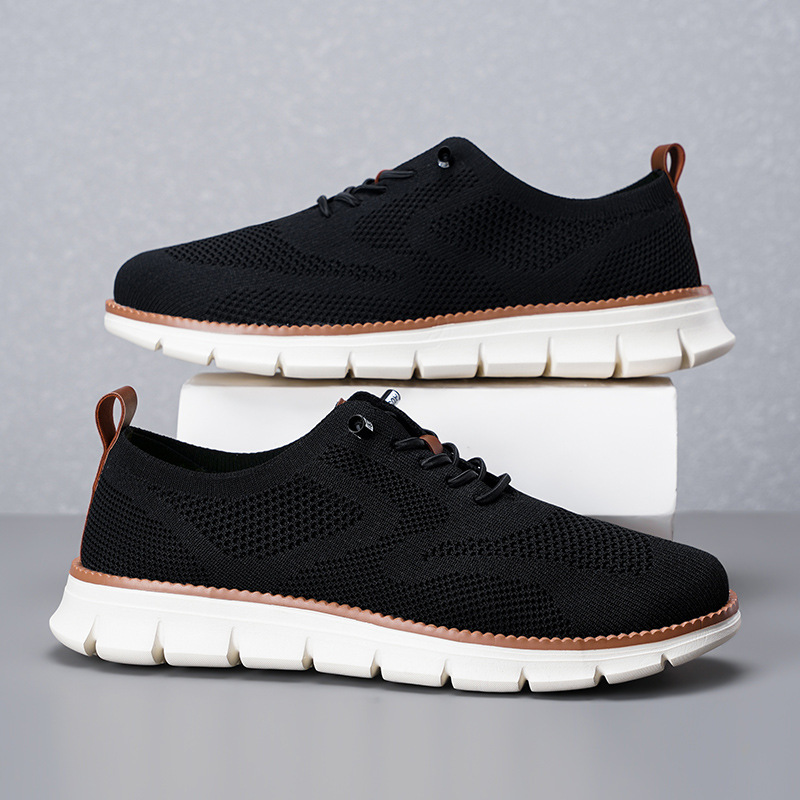 2026 Nieuwe Heren Ademend Gebr - Knit Fabric Lace Up Sneakers recensie en prijs